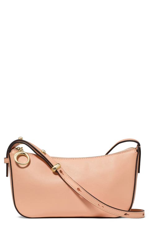 halo fine grain leather crossbody bag