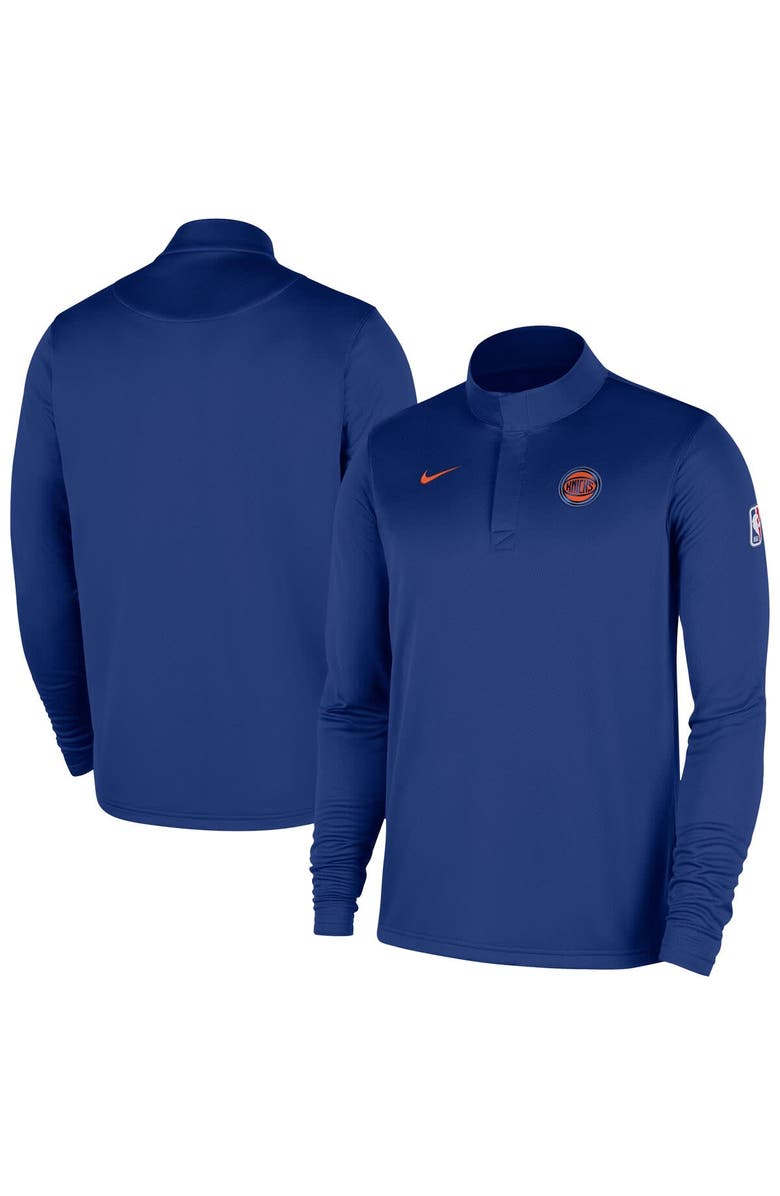 Nike Men's Nike Blue New York Knicks 2025/26 Authentic Coaches Quarter-Zip Dri-Fit Top, Main, color, Blue