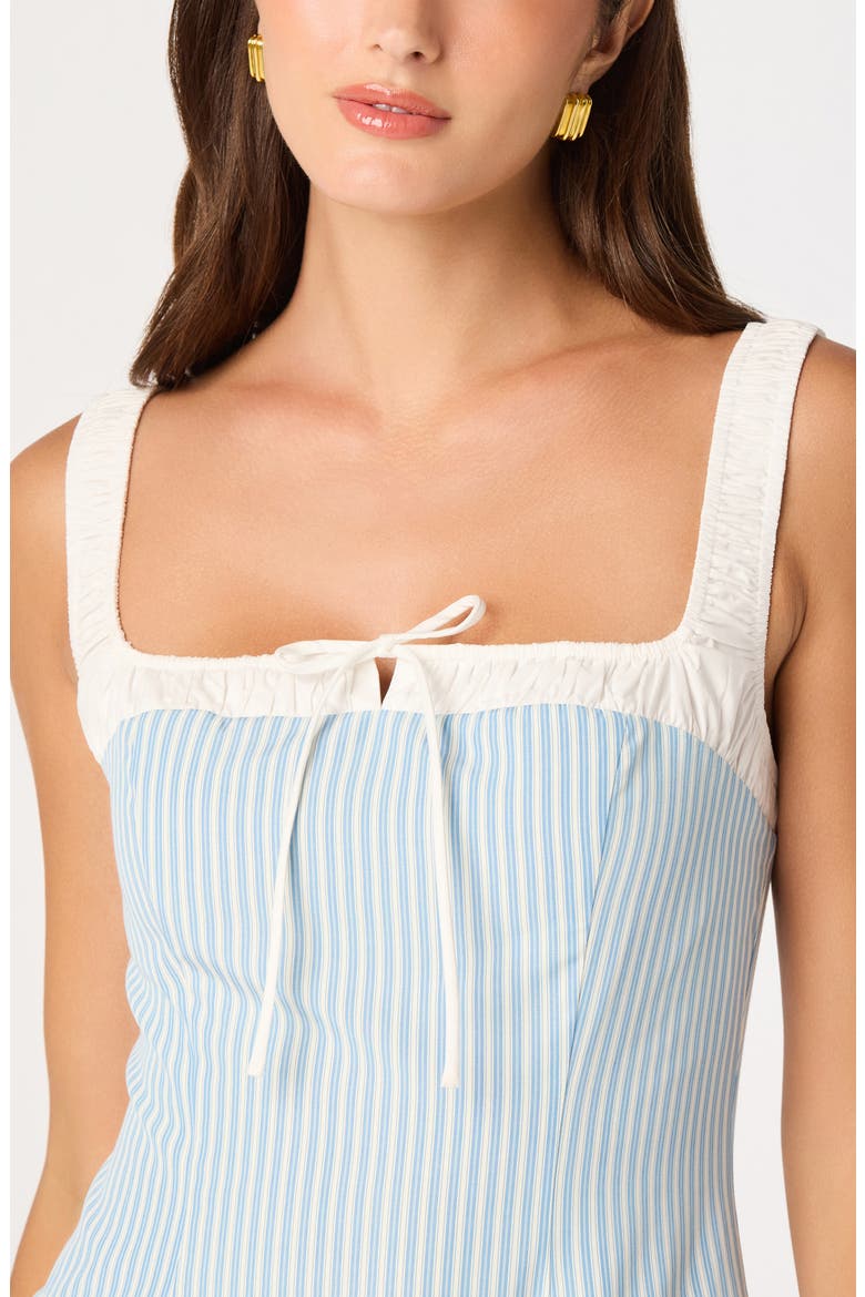 Hazel Ticking Stripe Midi Dress, Alternate, color, BLUE STRIPE