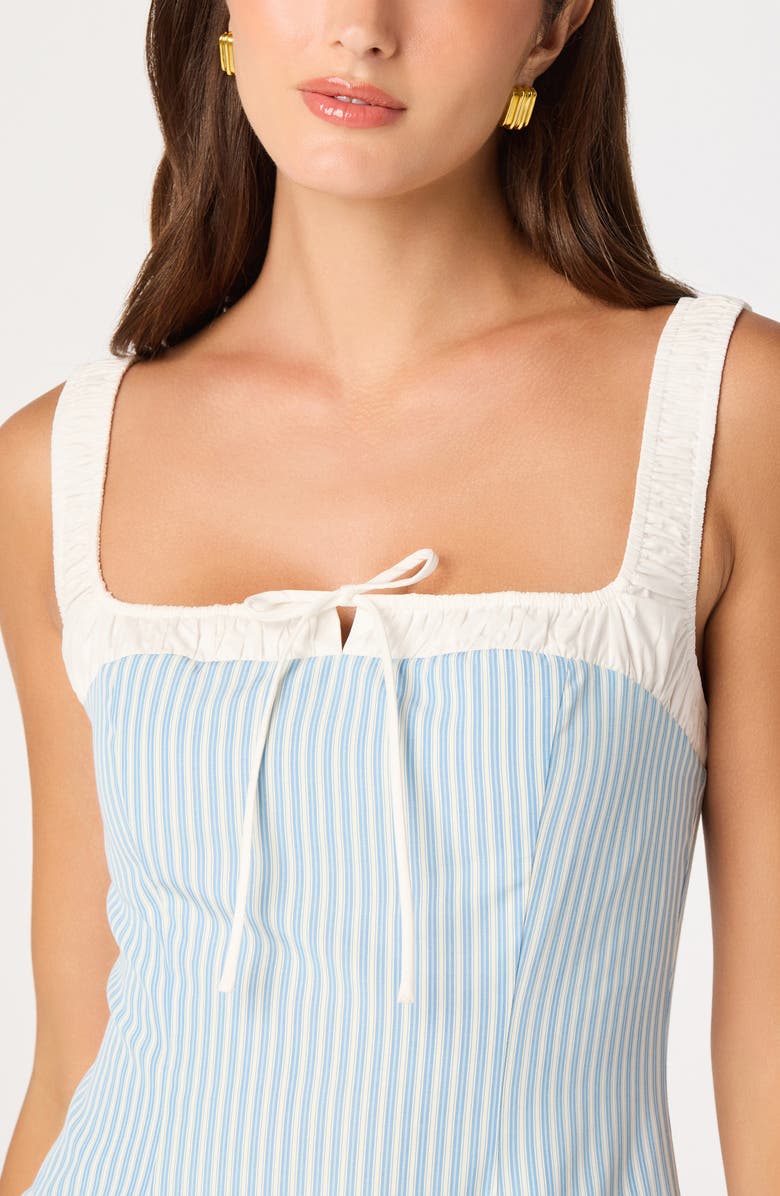 ASTR the Label Hazel Ticking Stripe Midi Dress, Alternate, color, Blue Stripe