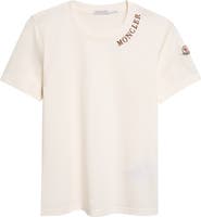 Moncler Logo Embroidered Cotton T-Shirt