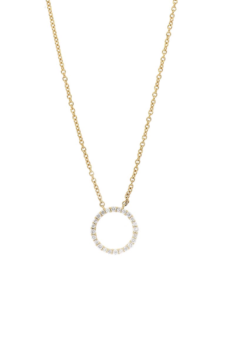Icons Petite Circle Pendant Necklace, Main, color, YELLOW GOLD