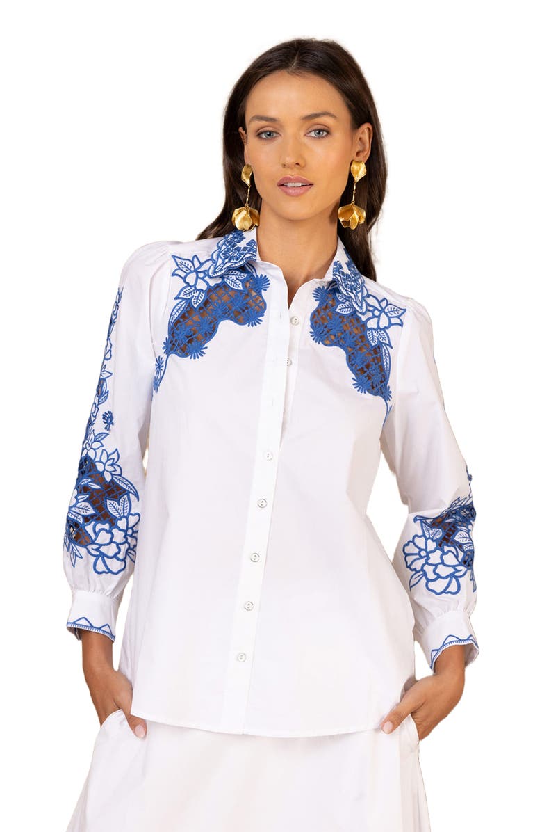 Hale Bob Vesper Poplin Shirt, Main, color, Blue