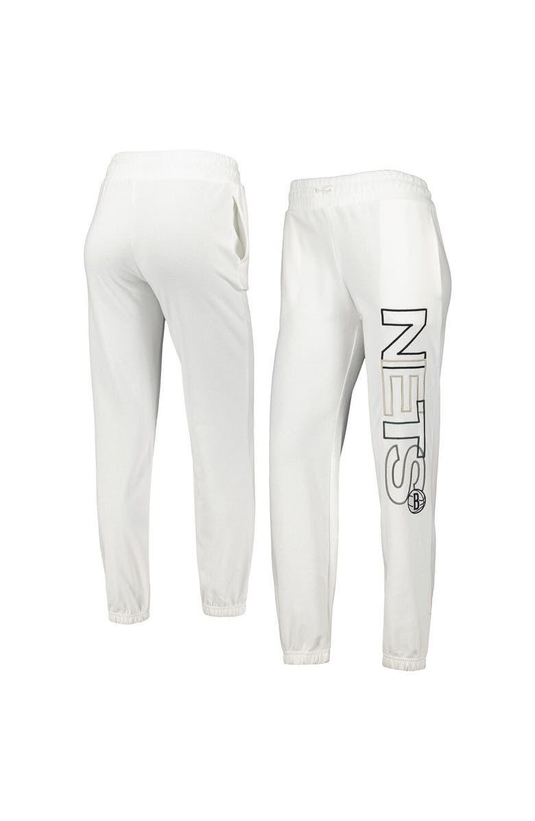 CONCEPTS SPORT Women's Concepts Sport White Brooklyn Nets Sunray Pants, Main, color, White