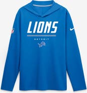 Nike Men's Nike Blue Detroit Lions Big & Tall Sideline Game On Lightweight Hooded Long Sleeve Dri-FIT Top