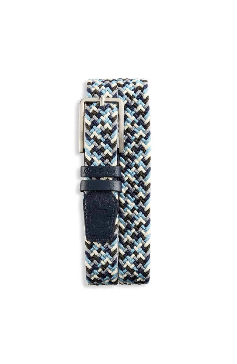 Robert Graham Big & Tall Clover Elas Belt, Main, color, Blue Mix