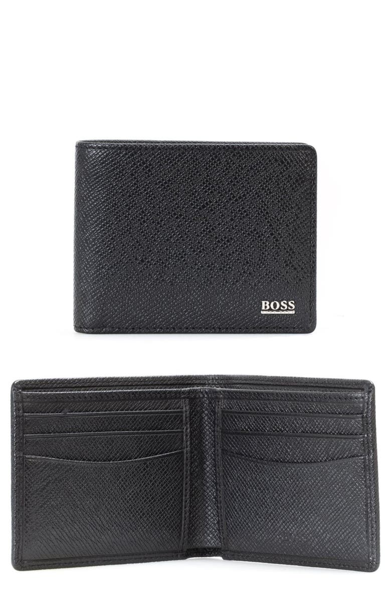 BOSS Signature RFID Leather Wallet, Main, color, 