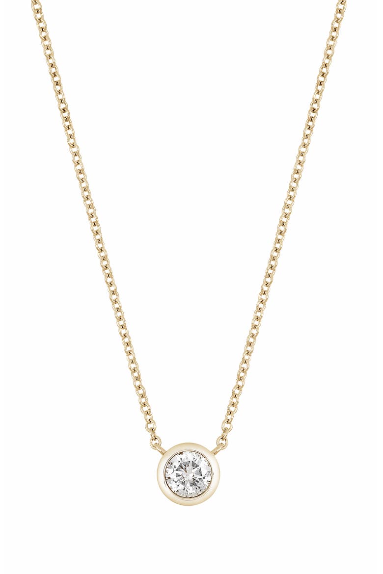 Diamond Bezel Pendant Necklace - 0.25 ctw. (Nordstrom Exclusive), Main, color, 14K YELLOW GOLD