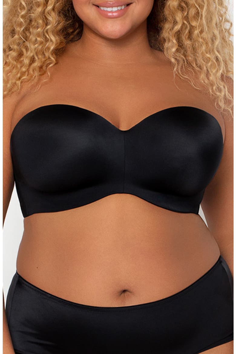 Strapless Underwire Push-Up Bra, Main, color, BLACK HUE