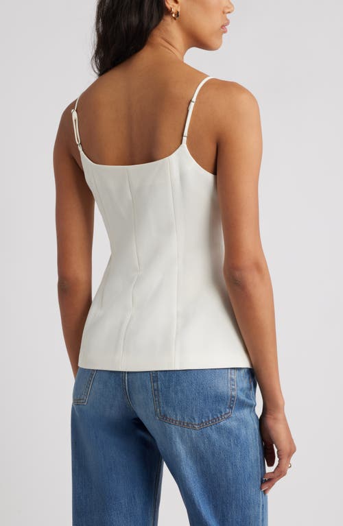 Open Edit Button Front Suiting Camisole In White