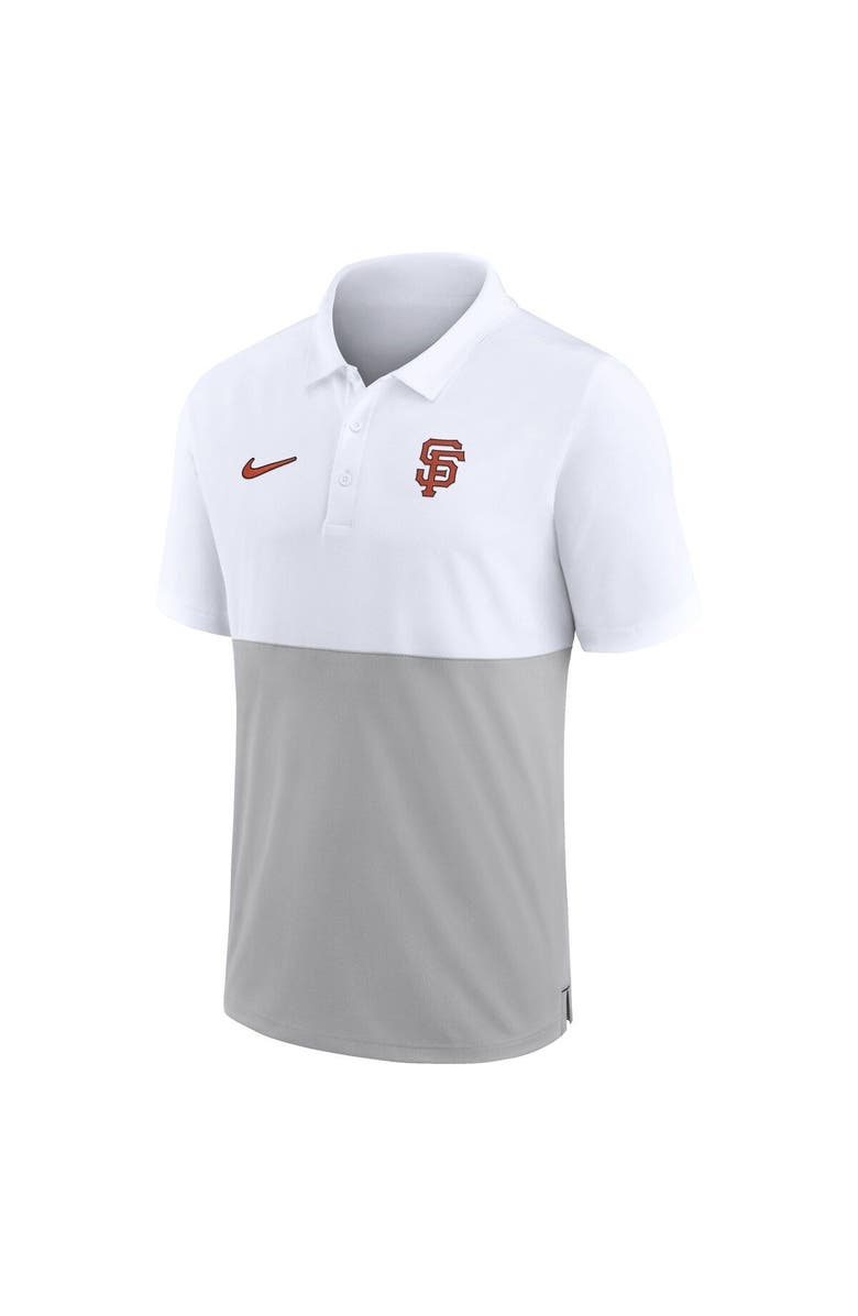 Nike Men's Nike White/Silver San Francisco Giants Team Baseline Striped Performance Polo, Alternate, color, 