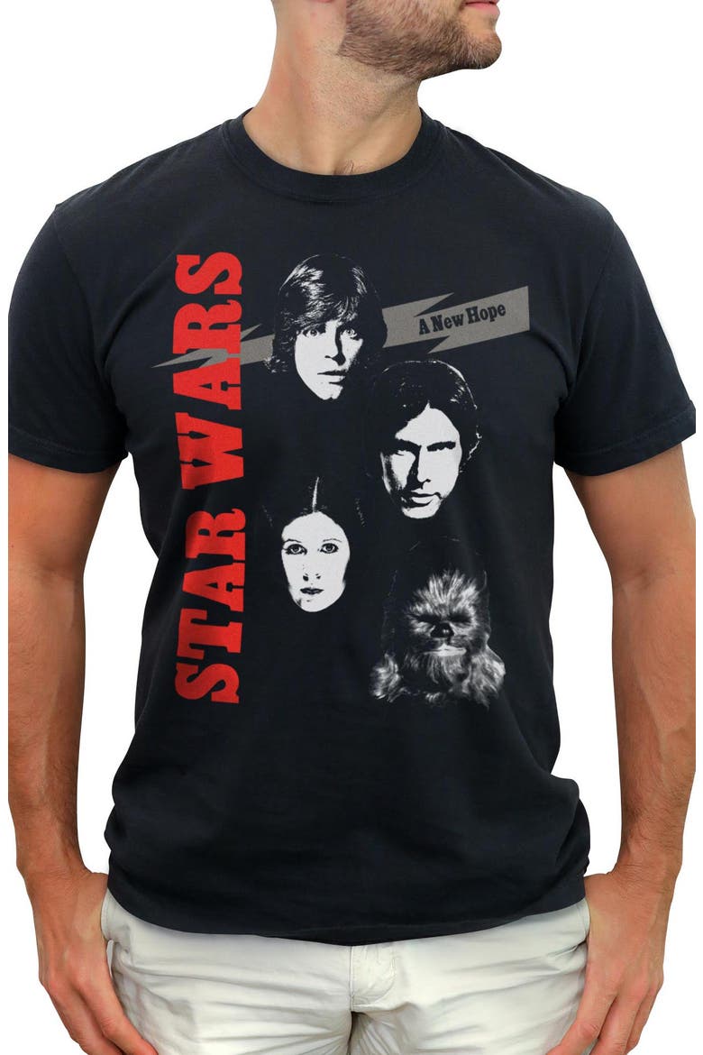 Men's Star Wars A New Hope Retro Faces Poster  Graphic T-Shirt, Main, color, Black