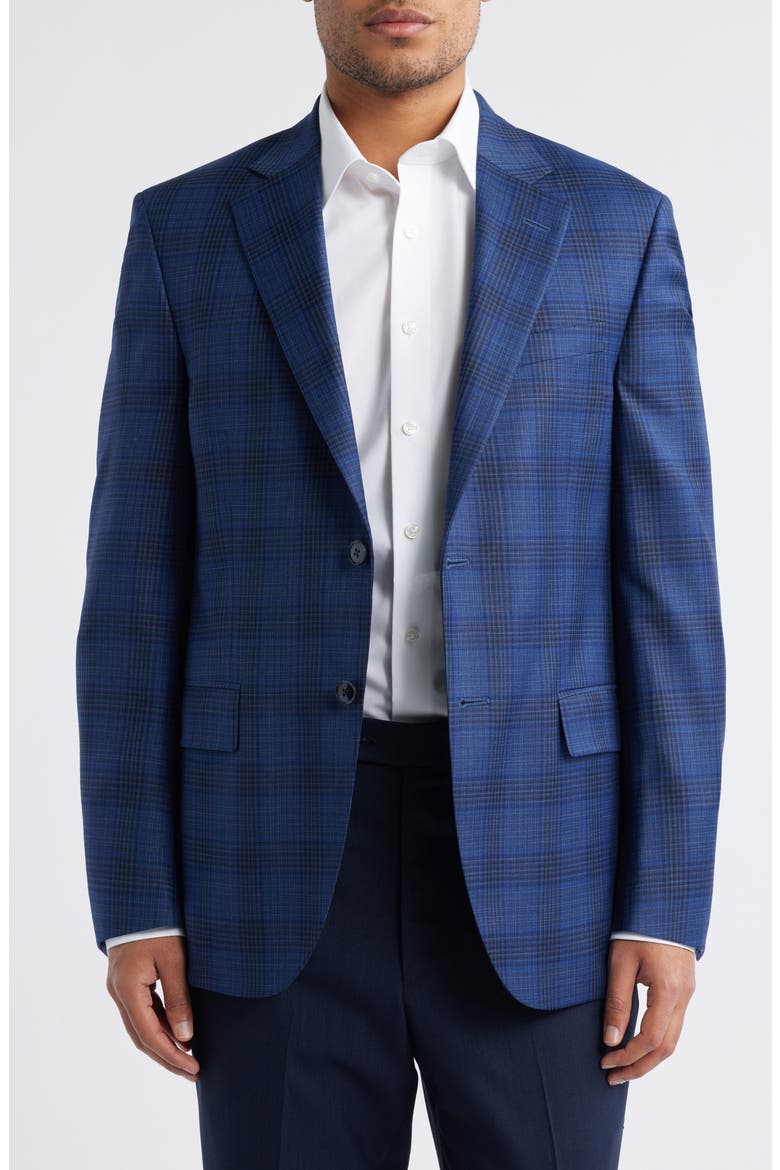 Flynn Classic Blue Windowpane Check Wool Sport Coat, Alternate, color, BLUE