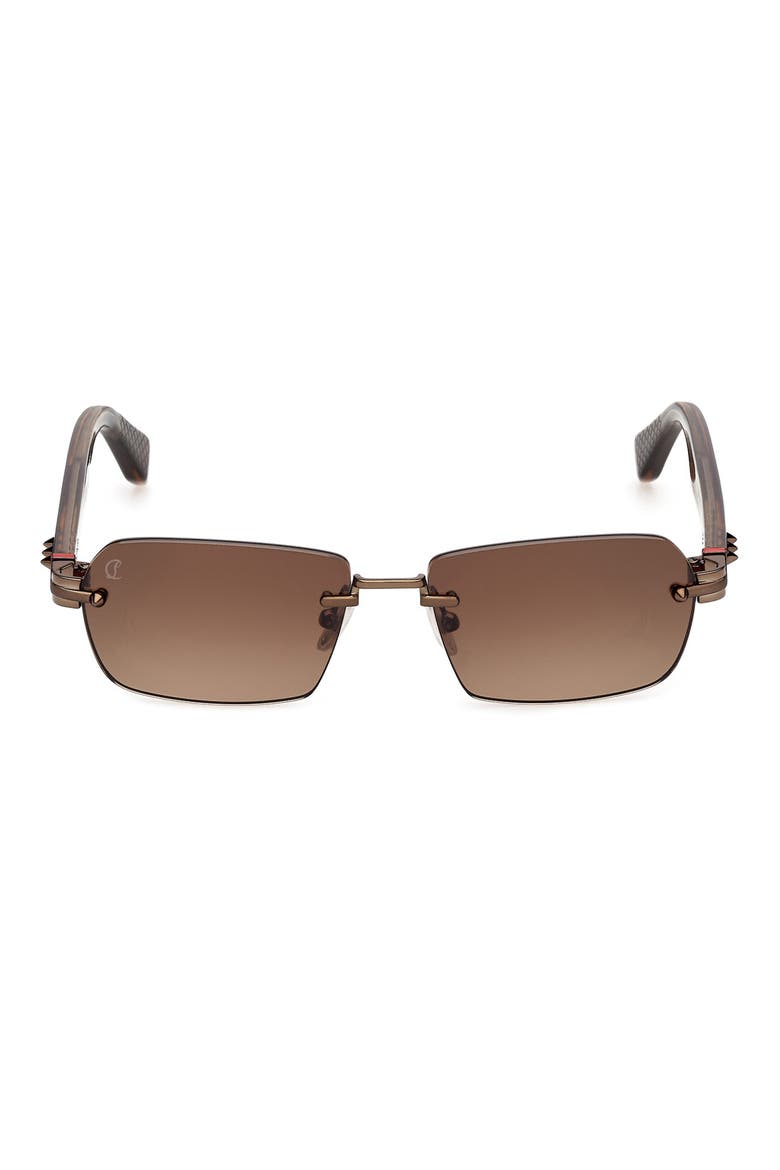 56mm Rectangular Sunglasses, Main, color, BRONZE/ BILAYER CLASSIC HAVANA