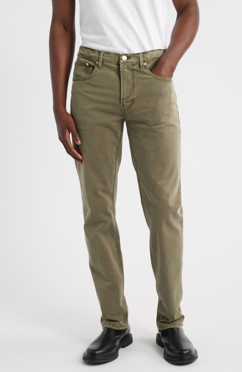 Modern Straight Leg Five-Pocket Twill Pants