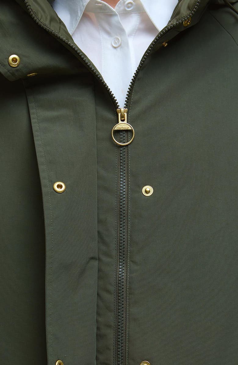 Barbour Catalina Hooded Water Resistant Coat, Alternate, color, Olive