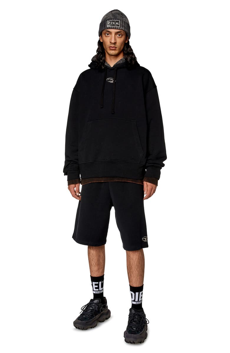 DIESEL<sup>®</sup> Macs Overdye Hoodie, Alternate, color, Black