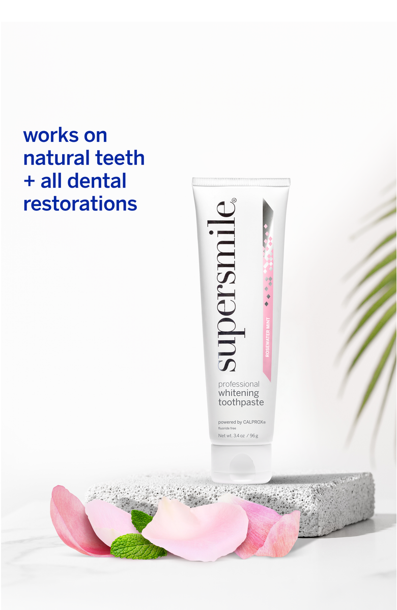 Supersmile Fluoride Free Professional Whitening Toothpaste - Rosewater Mint, Alternate, color, White