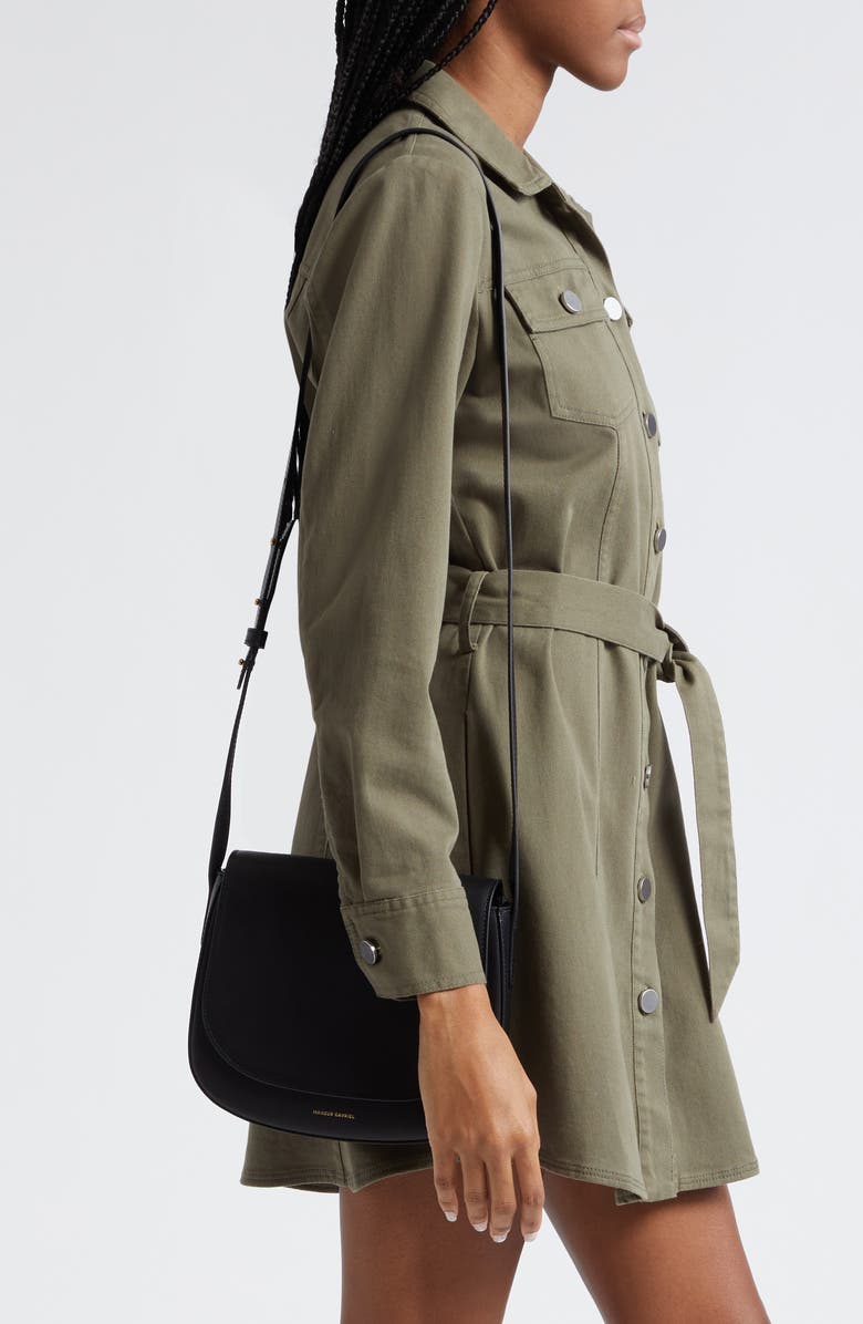 Mansur Gavriel Classic Leather Crossbody Bag, Alternate, color, Black