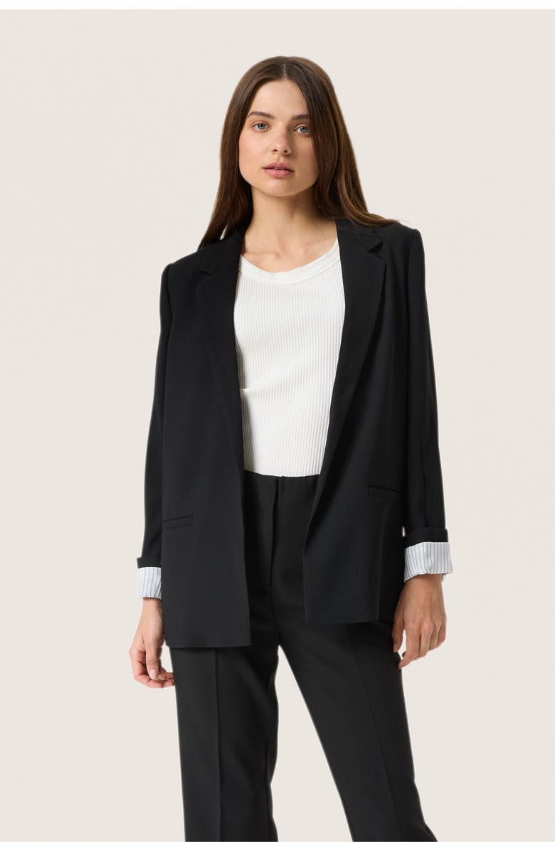 Soaked in Luxury SLShirley Regular Fit Notch Lapel Blazer, Main, color, Black
