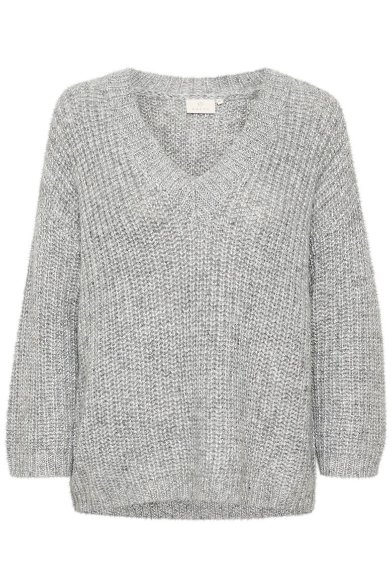 Kavinda V-Neck 3/4 Sleeves Pullover, Alternate, color, Grey Silver Metallic