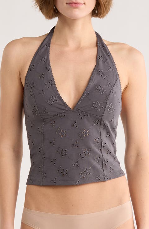 Full Bloom Crop Halter Top