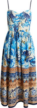 Eliza J Ruched Front Midi Sundress