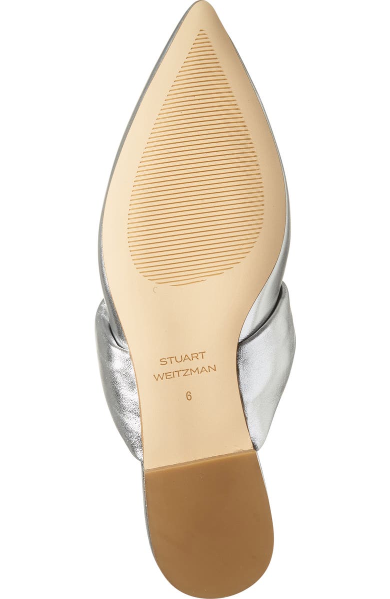 Stuart Weitzman Solange Knotted Mule, Alternate, color, Silver