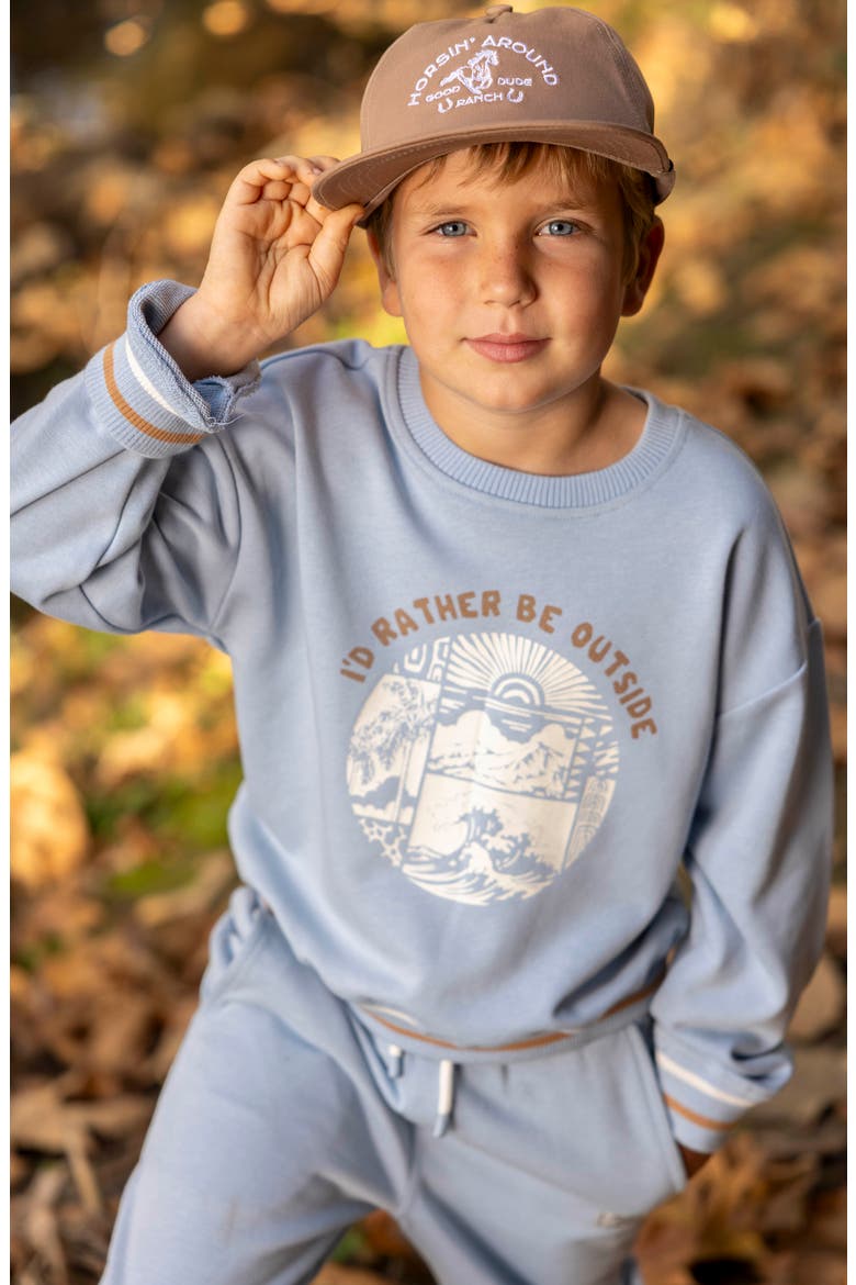 Kids' Ryder Outside Cotton Blend Graphic Sweatshirt, Alternate, color, CELESTIAL BLUE