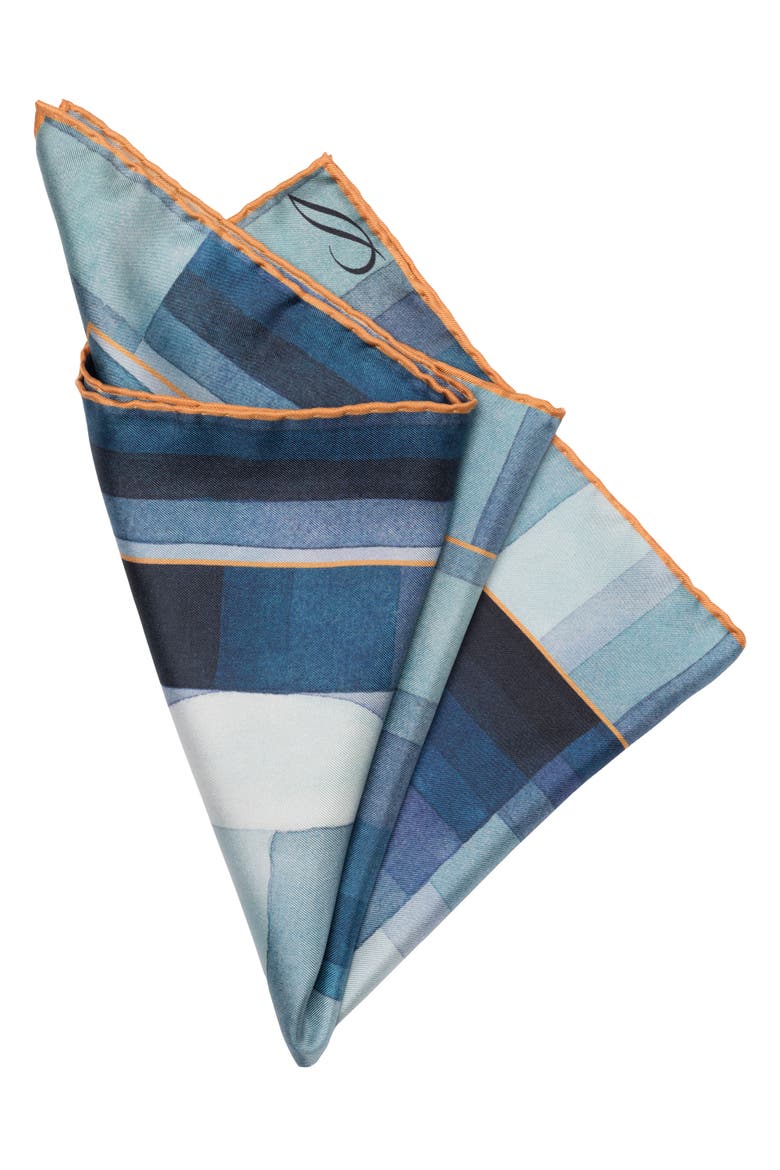 Early Autumn - Silk Pocket Square for Men, Alternate, color, Blue