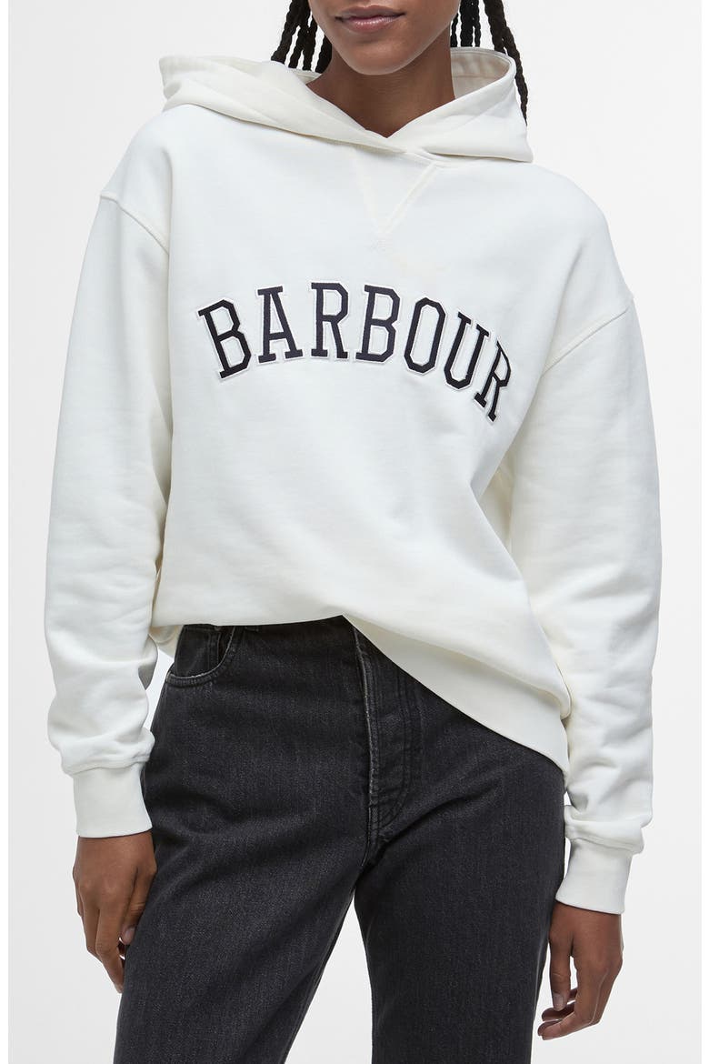 Northumberland Logo Embroidered Cotton Graphic Hoodie, Main, color, CLOUD NAVY