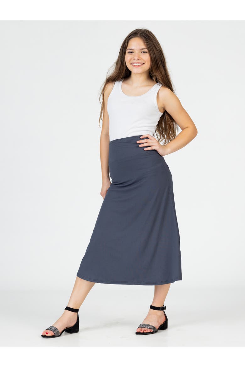 Elastic Waistline Maxi Skirt, Alternate, color, Grey