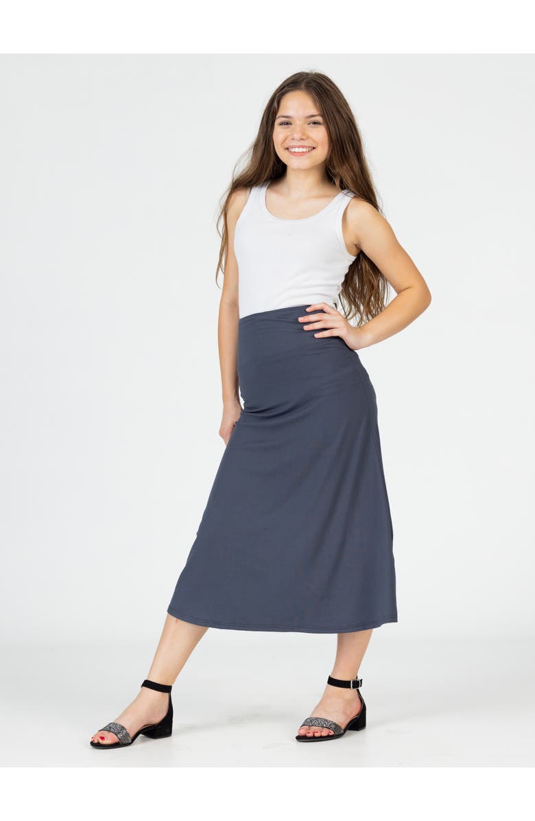 24sevenKid Elastic Waistline Maxi Skirt, Alternate, color, Grey
