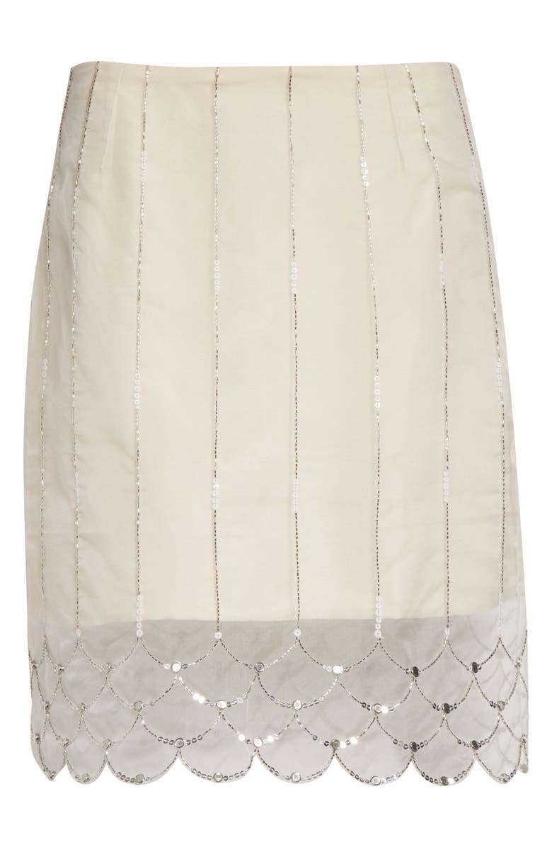 Wales Bonner Triumph Beaded Silk Organza Skirt, Main, color, Ivory