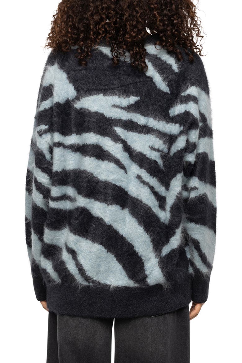 Arpa Zebra Cashmere Cardigan, Alternate, color, ANTHRACITE