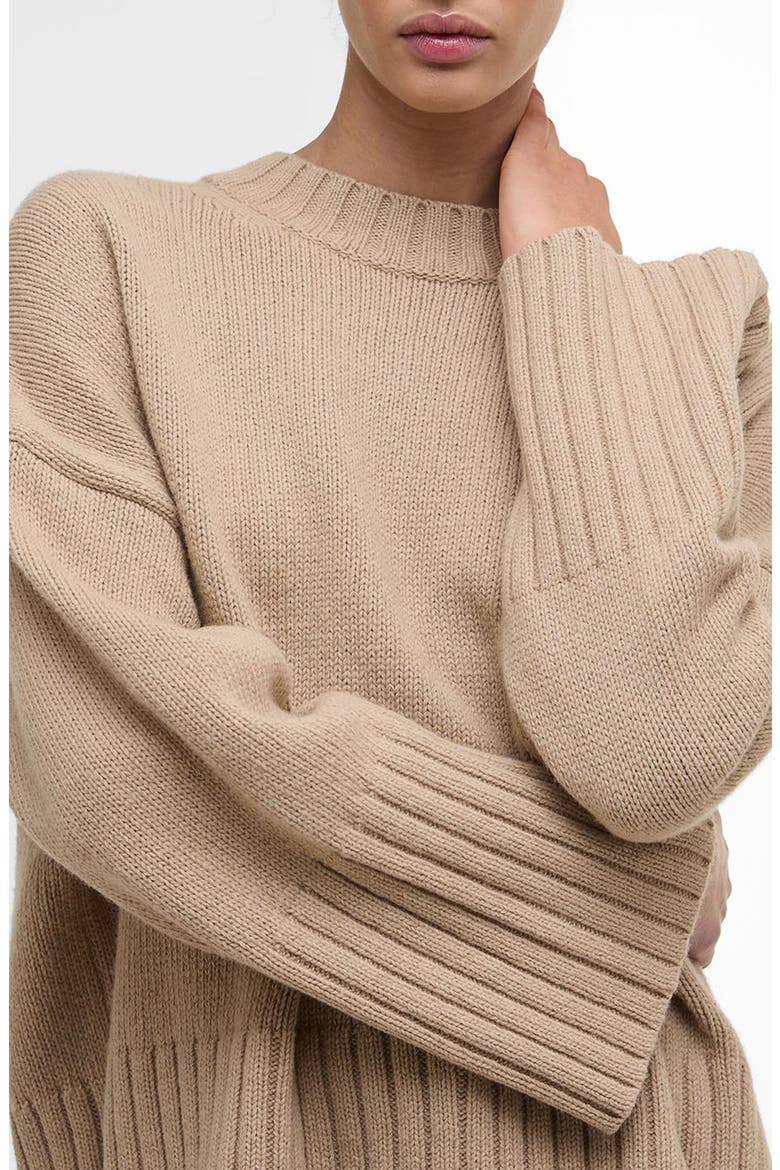 Sophia Cotton & Wool Blend Tunic Sweater, Main, color, PALE CAMEL