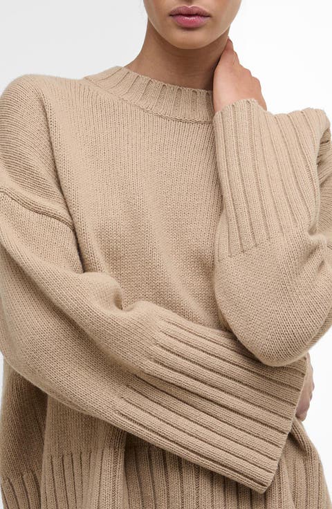 Sophia Cotton & Wool Blend Tunic Sweater