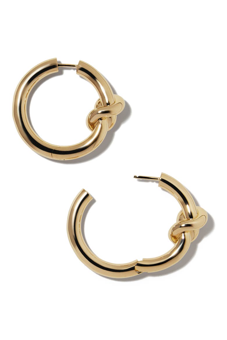 Knot Baby Hoop Earrings, Alternate, color, YELLOW GOLD