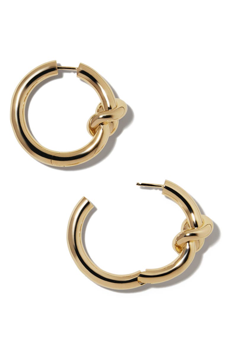 Jennifer Fisher Knot Baby Hoop Earrings, Alternate, color, Yellow Gold