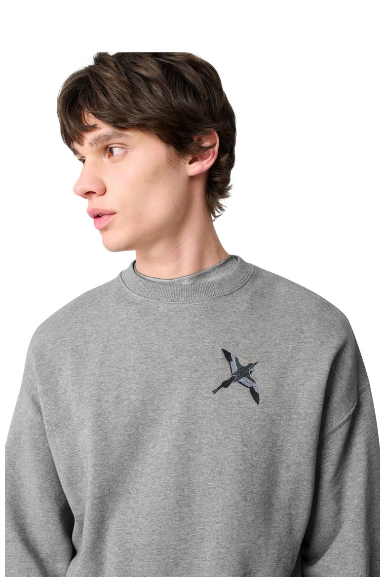 Micro Bee Bird Sweatshirt, Alternate, color, Grey Melange