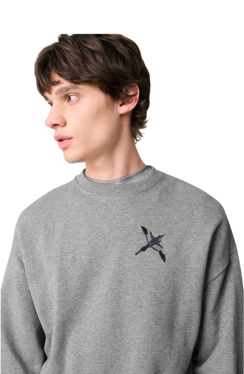 Axel Arigato Micro Bee Bird Sweatshirt, Alternate, color, Grey Melange