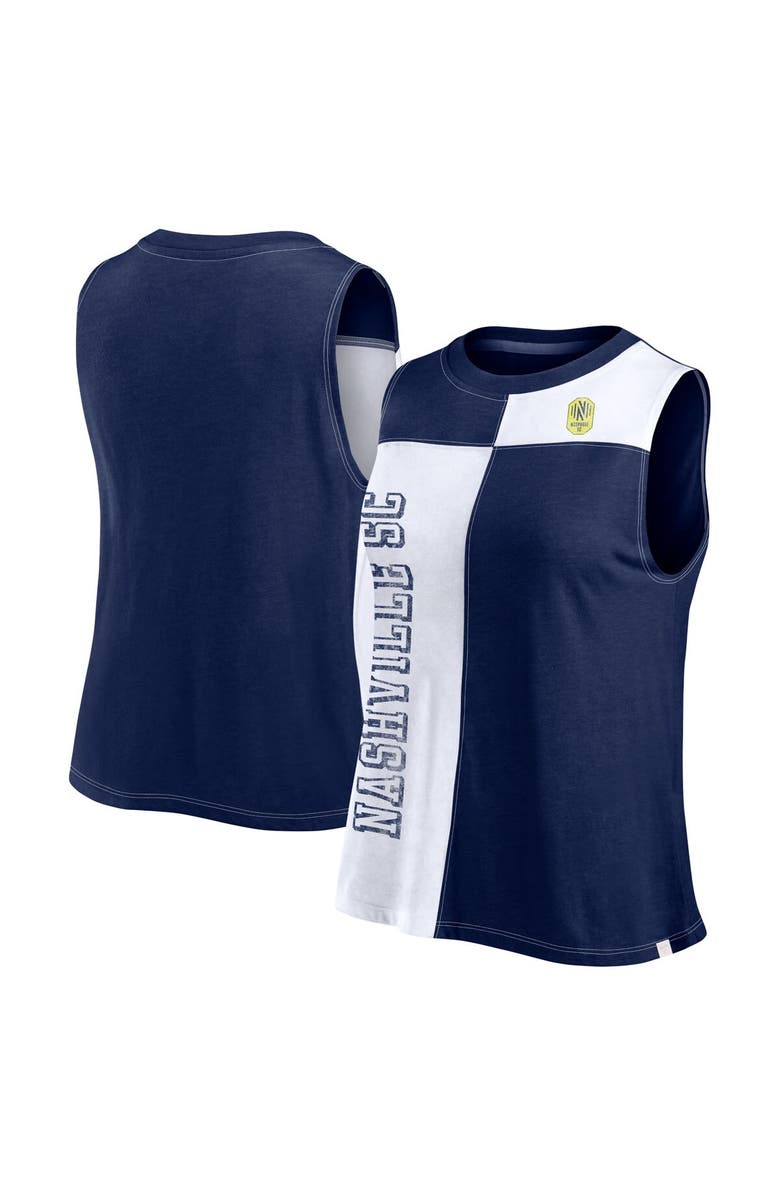 FANATICS Women's Fanatics Branded Navy Nashville SC Script Colorblock Tank Top, Alternate, color, Navy
