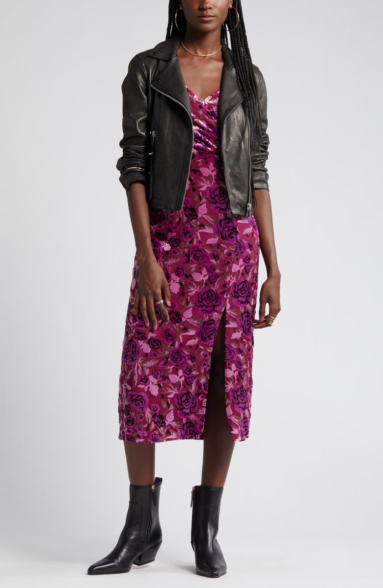 Adelyn Rae Velvet Burnout Slipdress, Main, color, 