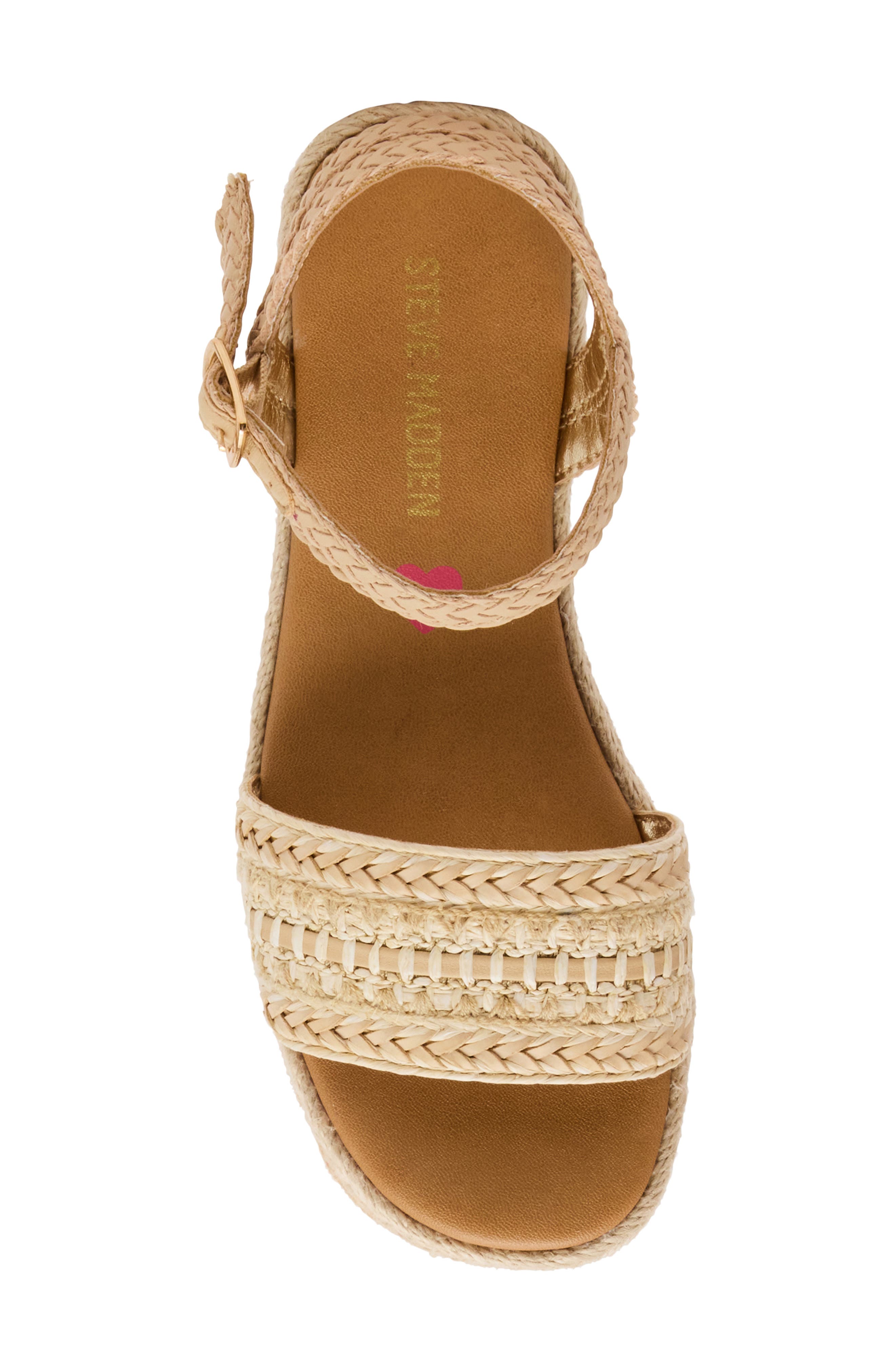 Kids' Jkiko Espadrille Ankle Strap Platform Wedge Sandal, Alternate, color, NATURAL