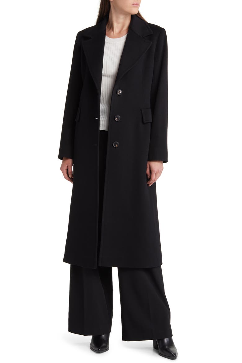 Holland Longline Wool Coat, Alternate, color, BLACK