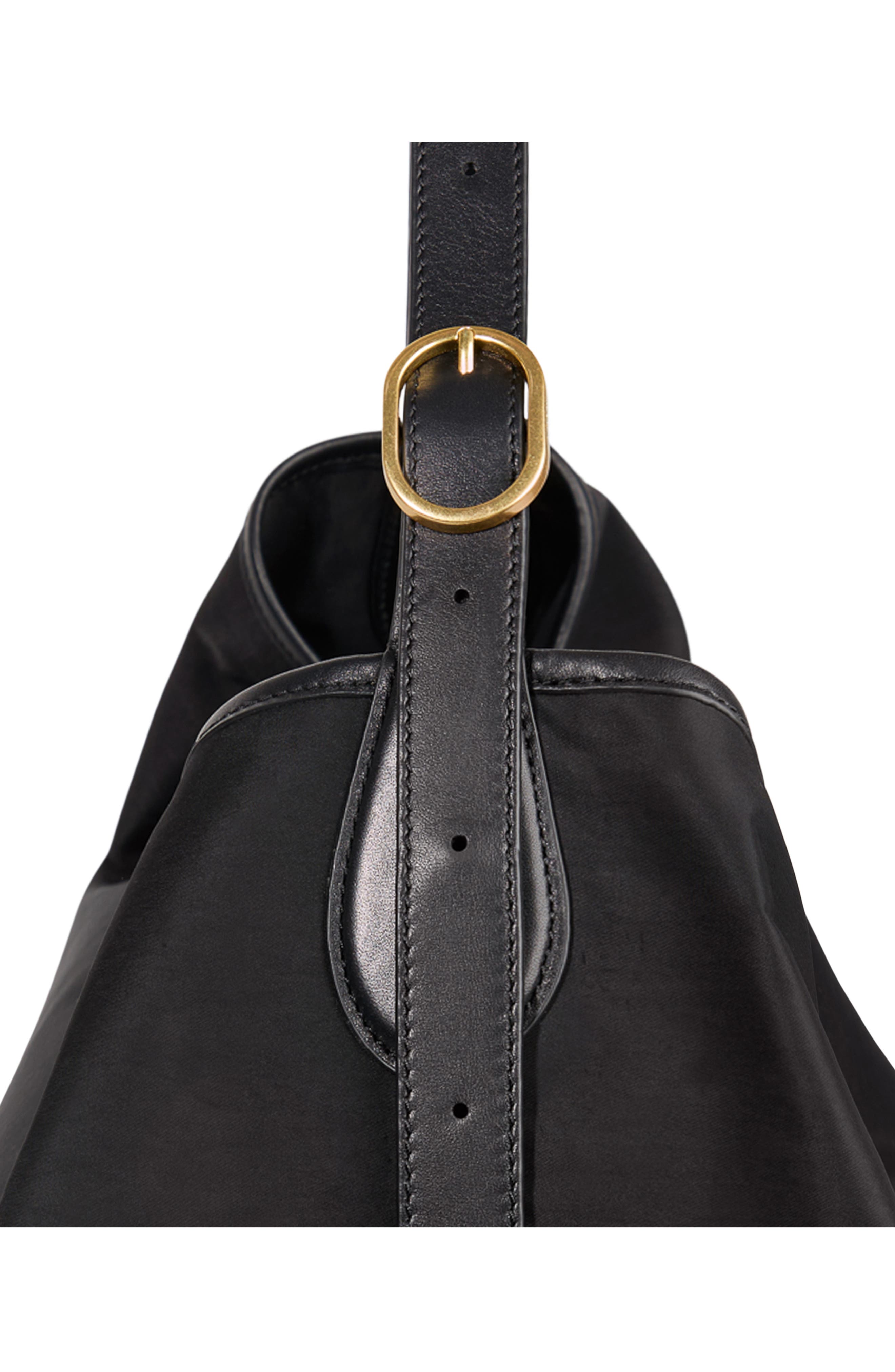 Vivian Large Nylon Hobo Bag, Alternate, color, BLACK