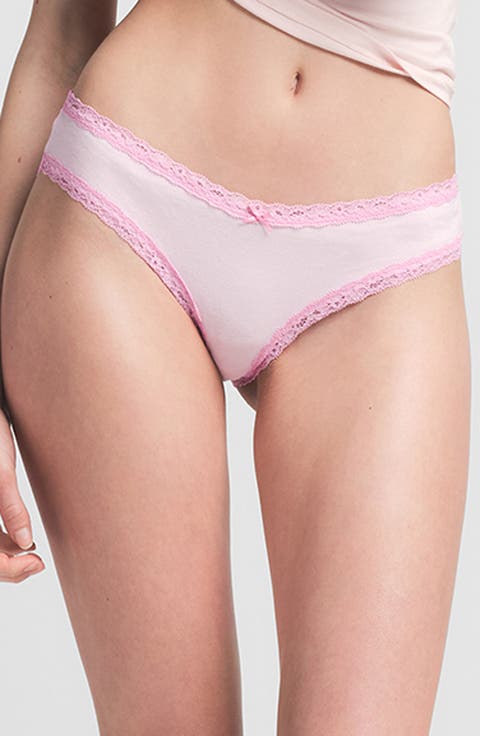 Lightweight Cotton Lace Trim Briefs (Regular & Plus)