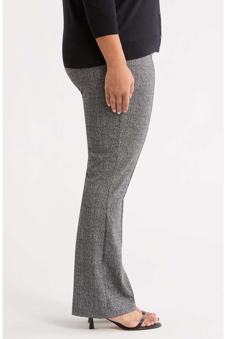 Elysse Stretch Ponte Jacquard Wide Leg Pants, Alternate, color, SMOKEY SALT PEPPER