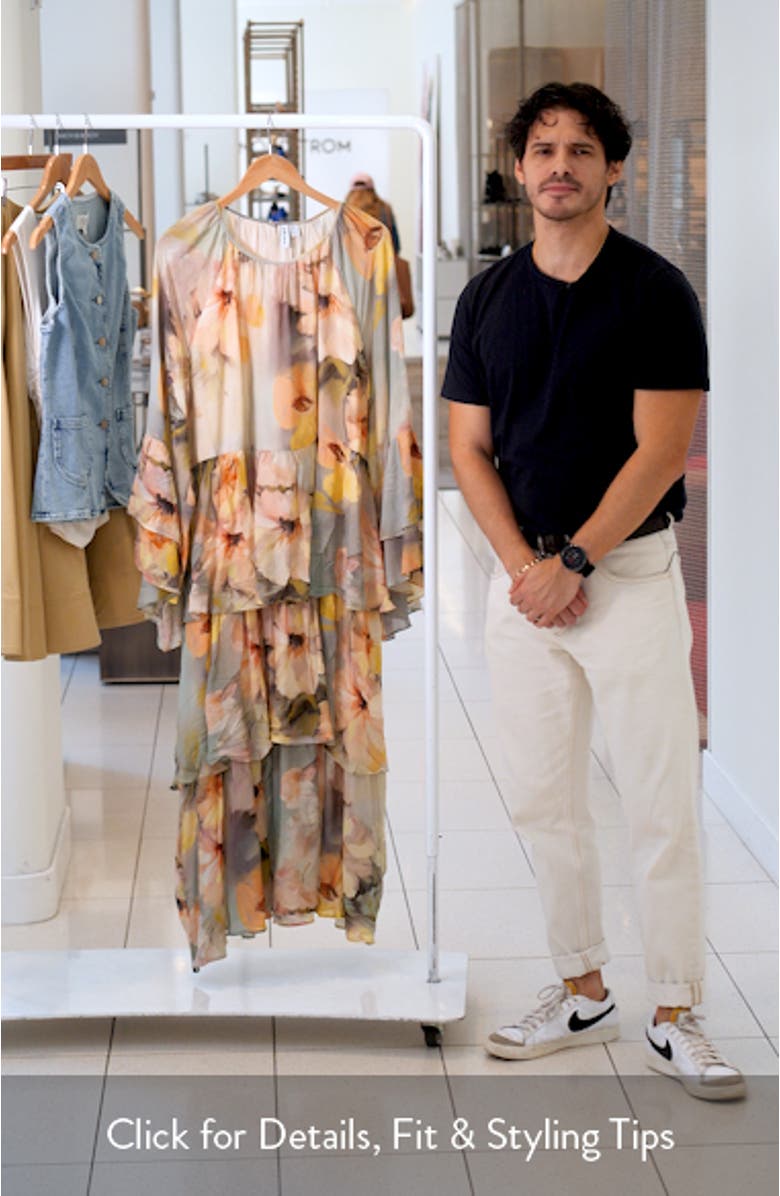 Ruffle Long Sleeve Tiered Maxi Dress, sales video thumbnail