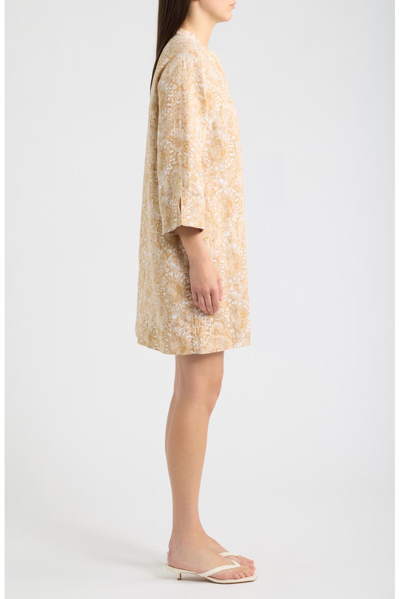 Annadetta Linen Tunic Dress, Alternate, color, ICED LATTE LIL JIMS STUFF